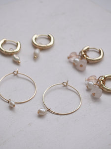 Simone Petite Pearl Hoops, 18k gold-plated