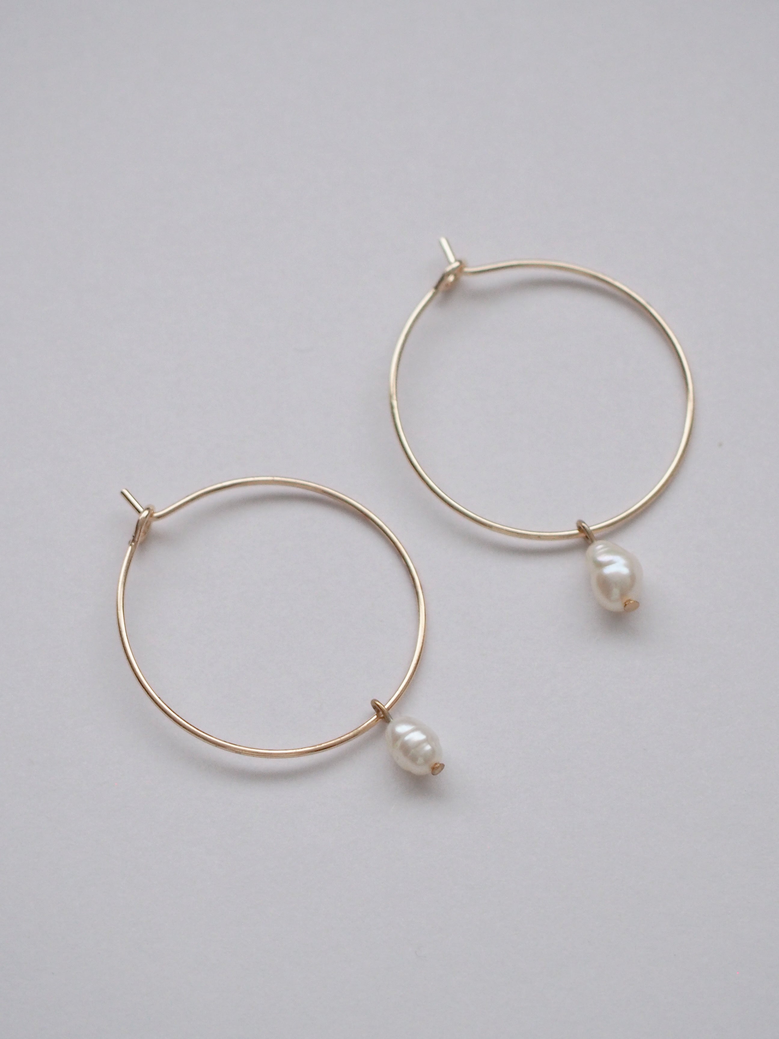 Simone Petite Pearl Hoops, 18k gold-plated