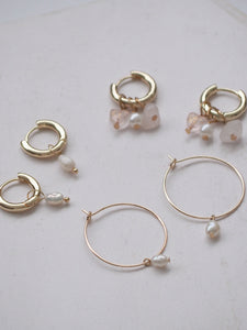 Simone Petite Pearl Hoops, 18k gold-plated