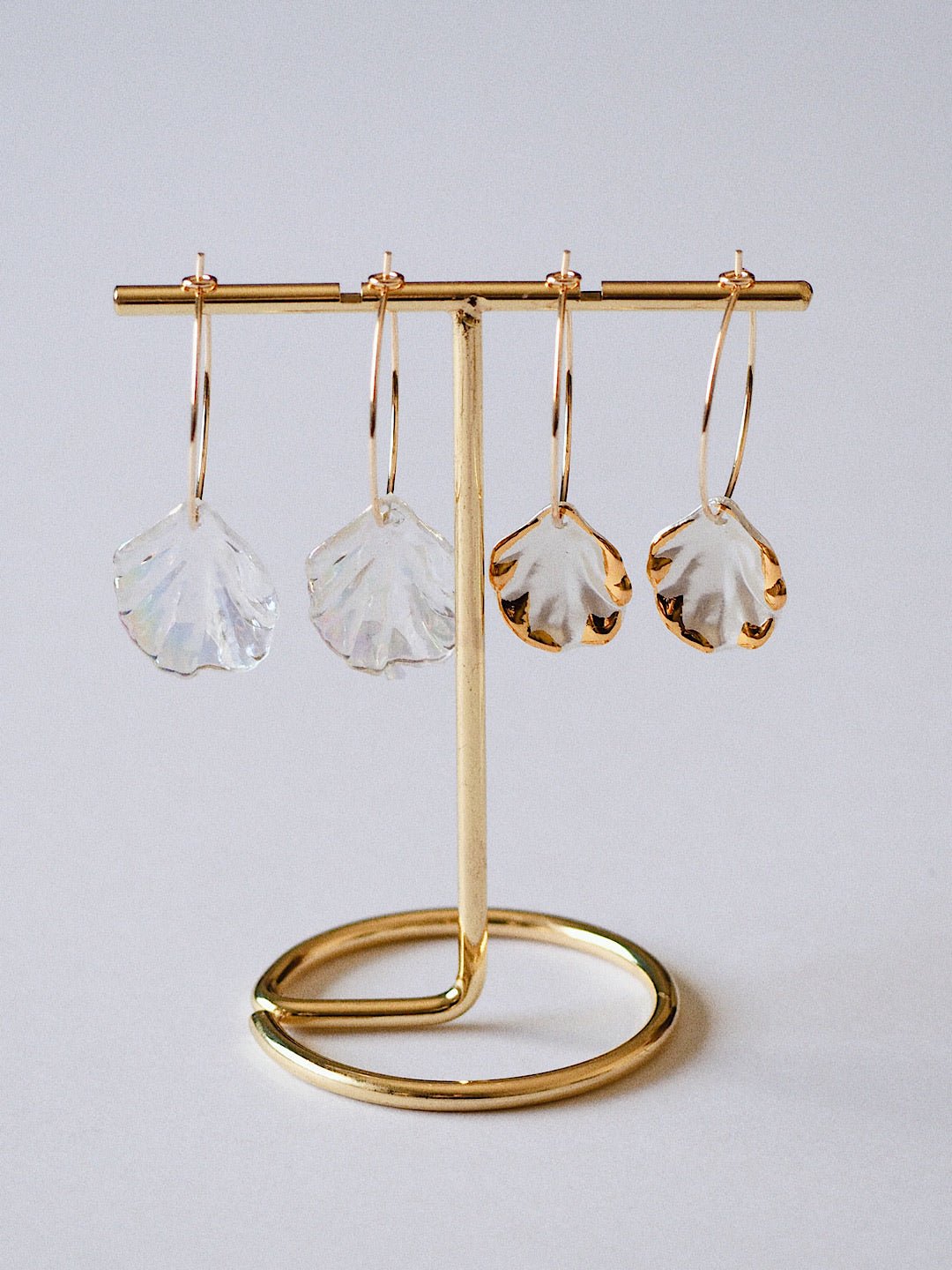 Calico Shells, 2 pairs, 14k gold - plated - forth co - 