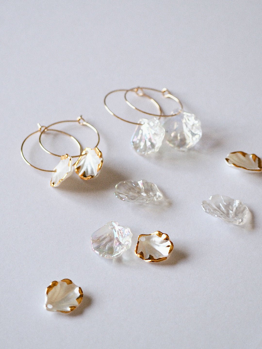 Calico Shells, 2 pairs, 14k gold - plated - forth co - 