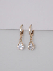 Callisto Crystal Tear Drop Huggies, 24k gold - plated - forth co - earrings