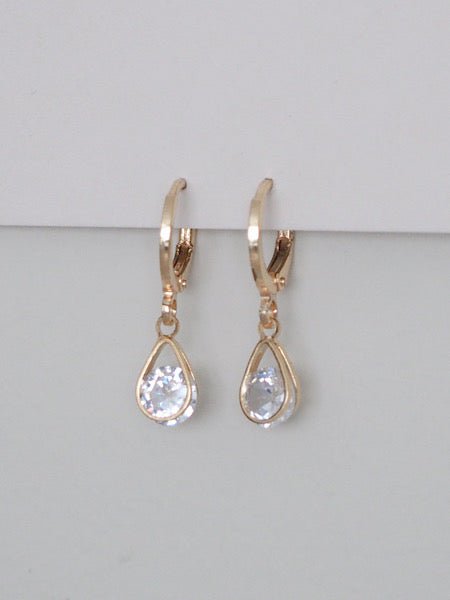 Callisto Crystal Tear Drop Huggies, 24k gold - plated - forth co - earrings