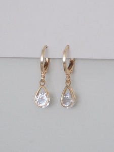 Callisto Crystal Tear Drop Huggies, 24k gold - plated - forth co - earrings